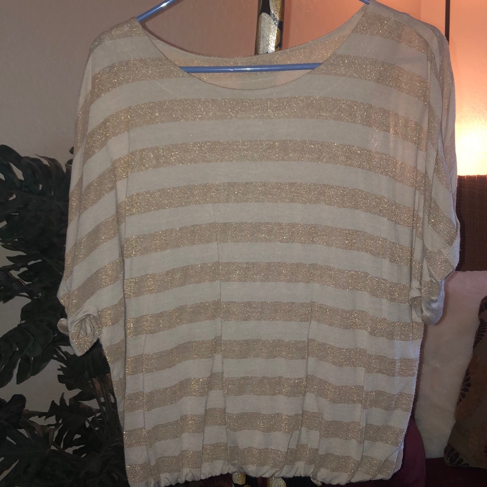 Tan and gold top
